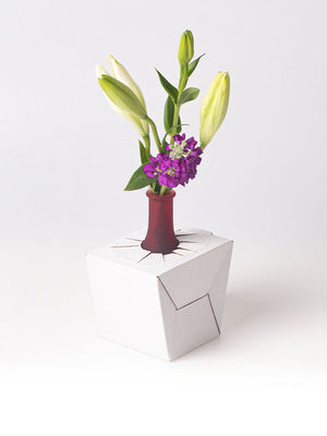 Jetwrap Bud Vase Box with flowers