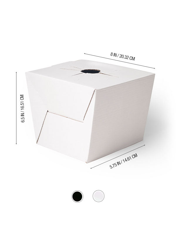 Jetwrap Rose Vase Box #611 in white with measurements