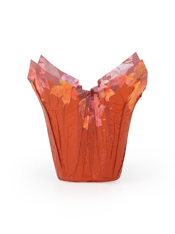 foil plant pot covers Amberleaf Pot Cover – Autumn Leaf Design (100 Pack)