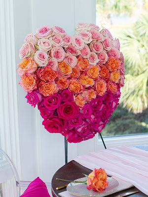 Aquaform Solid Heart with pink flowers