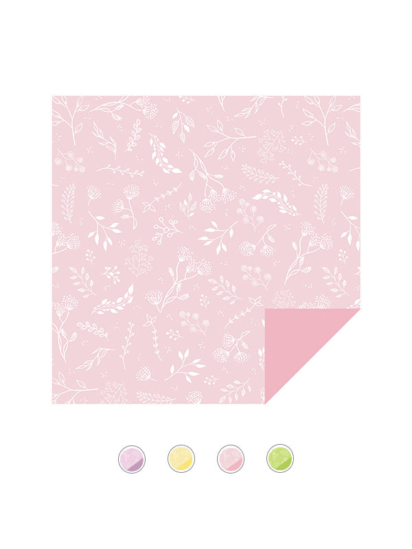 Pink Botanical Print Floral Wrapping Paper