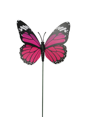 Pink Floral Butterfly Pick