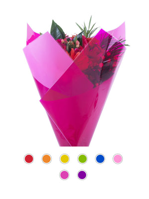 Candy Prefold Flower Wrapping in Hot Pink with flowers