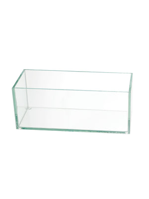 Clear Glass Rectangular Vase – 4" x 4" x 10"