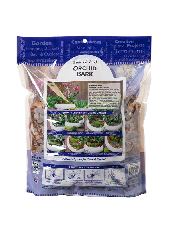 Super Moss Douglas Fir Orchid Bark – 3/4″ Chips (4qt Zip Bag)
