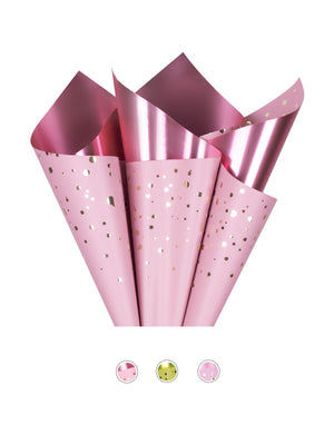 Pink Metallic Floral Wrapping Paper