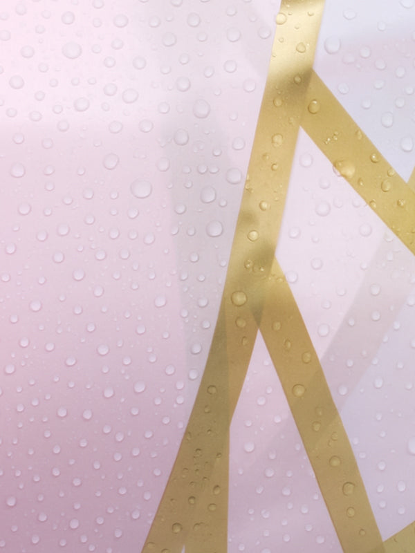 Madonna Wrap in pink with water droplets throughout