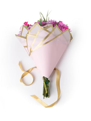 Madonna Wrap in pink, with flowers