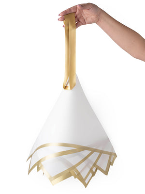 Madonna Wrap hanging upside down in white