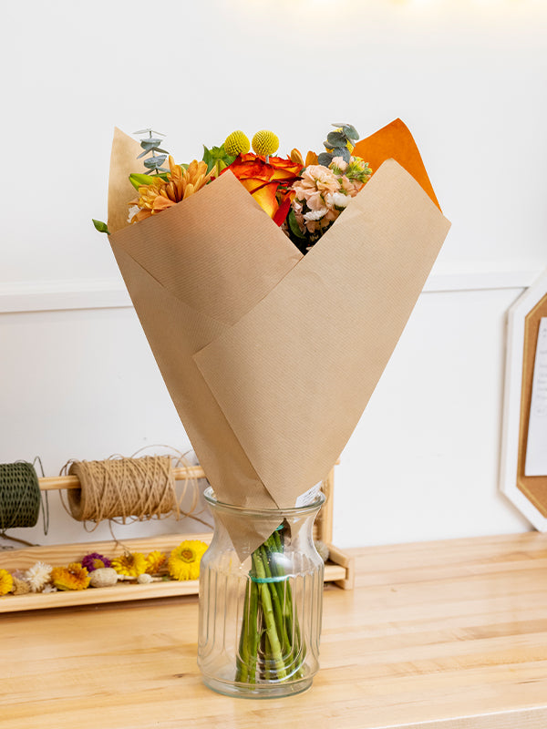 Teak Prefold in orange with flowers