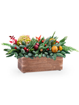 Thorin Wood Flower Box with floral arrangement