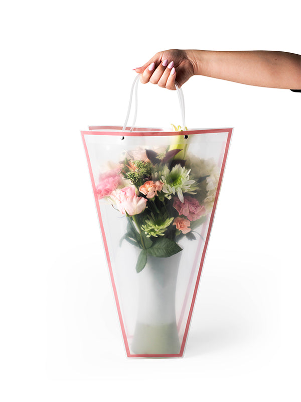 Tuxedo Vase Bag – Stylish, Water-Resistant Floral Delivery Carrier (20 Pack)