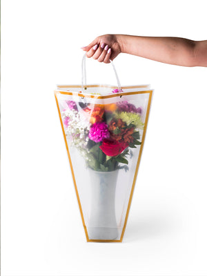 Tuxedo Vase Bag – Stylish, Water-Resistant Floral Delivery Carrier (20 Pack)