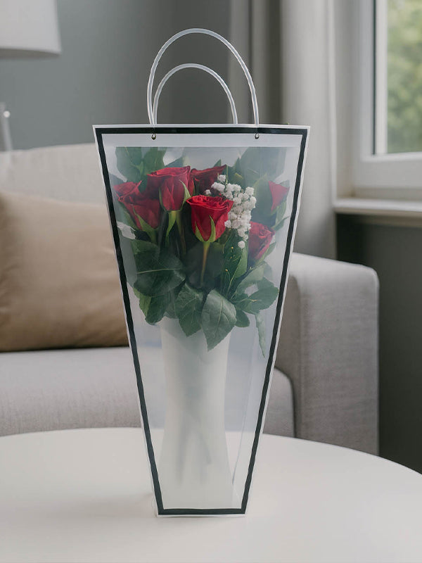 Tuxedo Vase Bag – Stylish, Water-Resistant Floral Delivery Carrier (20 Pack)