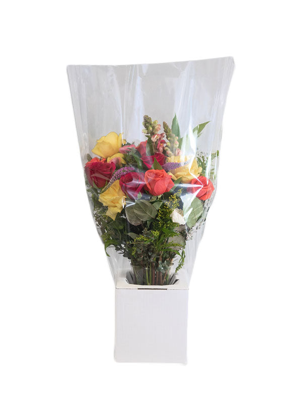 Clear plastic shop wrap for flowers