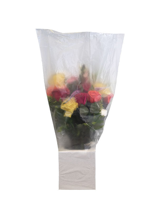 Frosted Plastic Sleeve with Bouquet