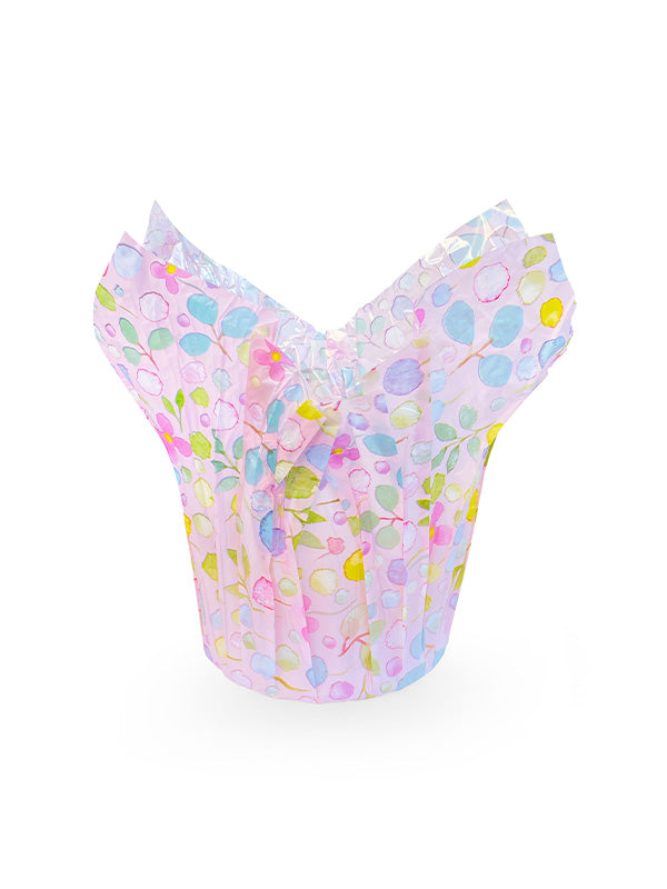 Multicolored pastel pot cover for spring